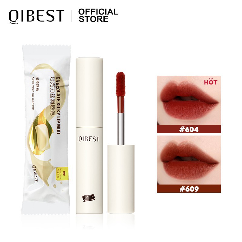 Son môi QIBEST socola nhung lì mềm mịn như lụa 18g với 8 màu tùy chọn