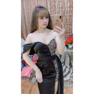 đầm body da hôi kết đá hinh thật.