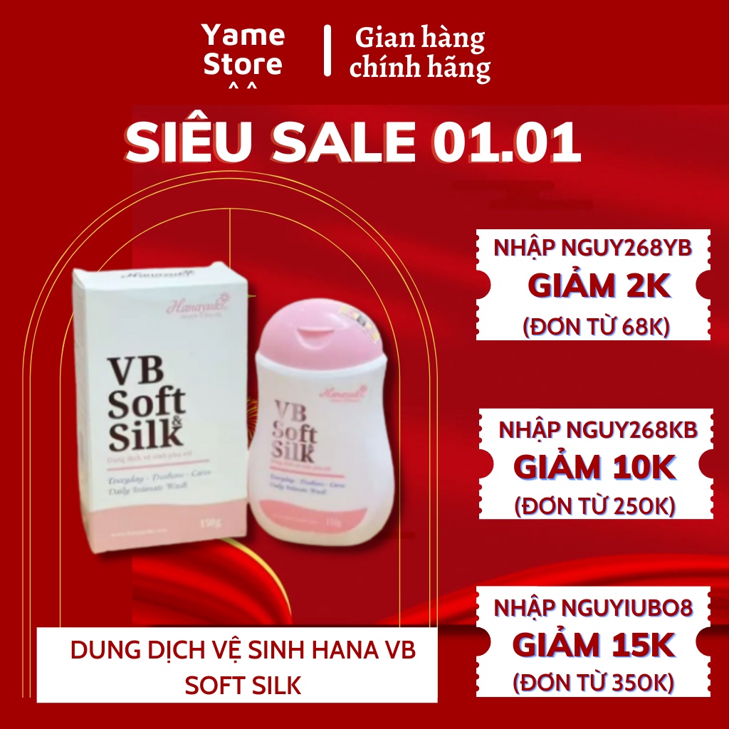 DUNG DỊCH VỆ SINH HANA VB SOFT SILK CHÍNH HÃNG, DUNG DỊCH VỆ SINH HANAYUKI