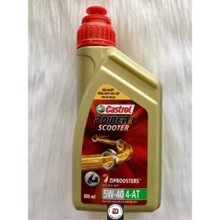 Nhớt Tổng Hợp Cao Cấp Cho Xe Tay Ga Castrol Power 1 Scooter 5W40 (0.8L)