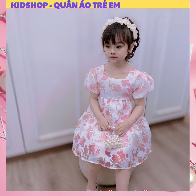 Đầm bé gái công chúa mùa hè cộc tay loại đẹp - đầm bé gái mùa hè chất tơ ép cao cấp cực kì mềm mịn thoáng mát cho bé.