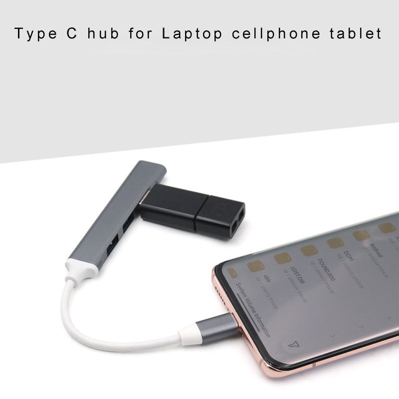 Bộ chia 4 cổng USB C sang 3 cổng USB 2.0 + USB 3.0 cho máy tính/điện thoại/máy tính&lt;br&gt;