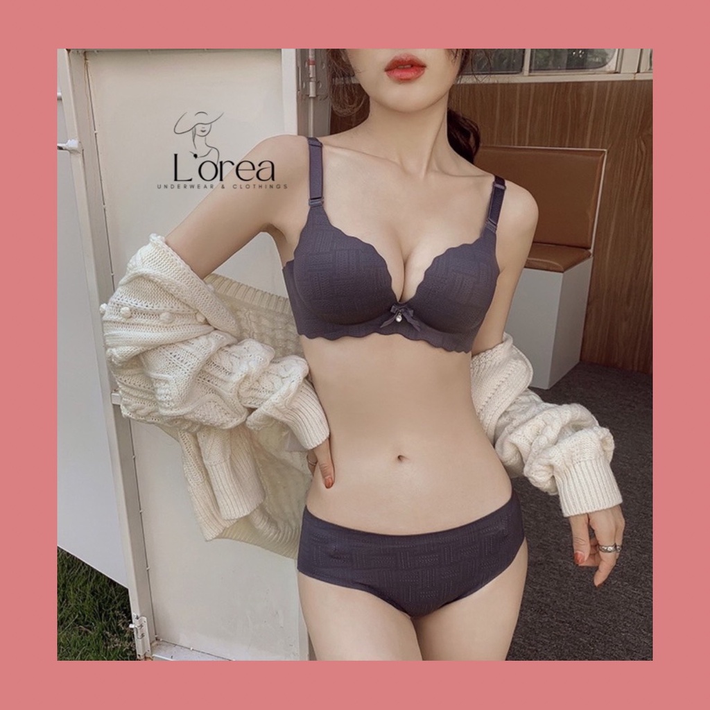 Bộ đồ lót L'OREA cao cấp đúc su thông hơi cúp ngang có đệm dày
