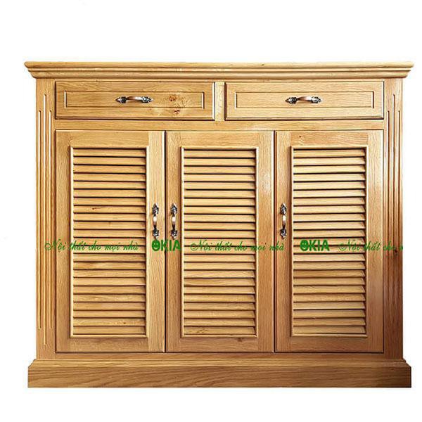 [Decor Cao Cấp ] Tủ giày gỗ sồi mỹ 1m2