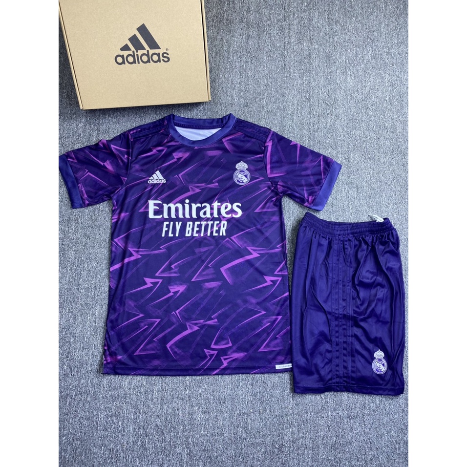 Quần áo đá bóng đá banh set áo quần bóng đá clb Real Madrid Real mùa 2022 - 2023 vải cao cấp