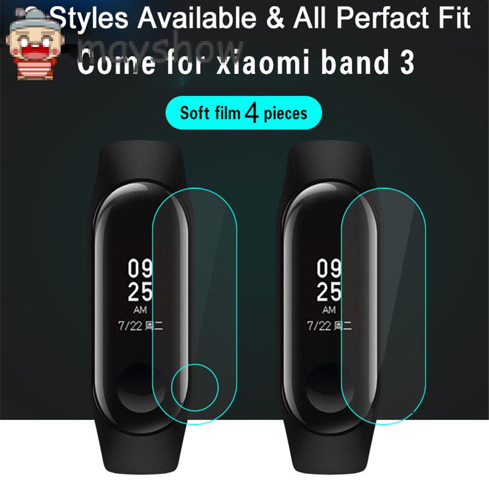 Set 4 Miếng Dán Tpu Bảo Vệ Màn Hình Chống Trầy Cho Đồng Hồ Mi Band 3 / 4