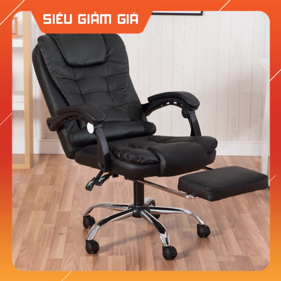 Ghế Giám Đốc, làm việc văn phòng có massage lưng,được bọc da Pu, gác chân ngả lưng thoải mái