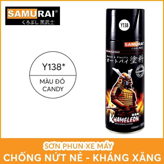 Sơn samurai màu đỏ candy đỏ rực y138*