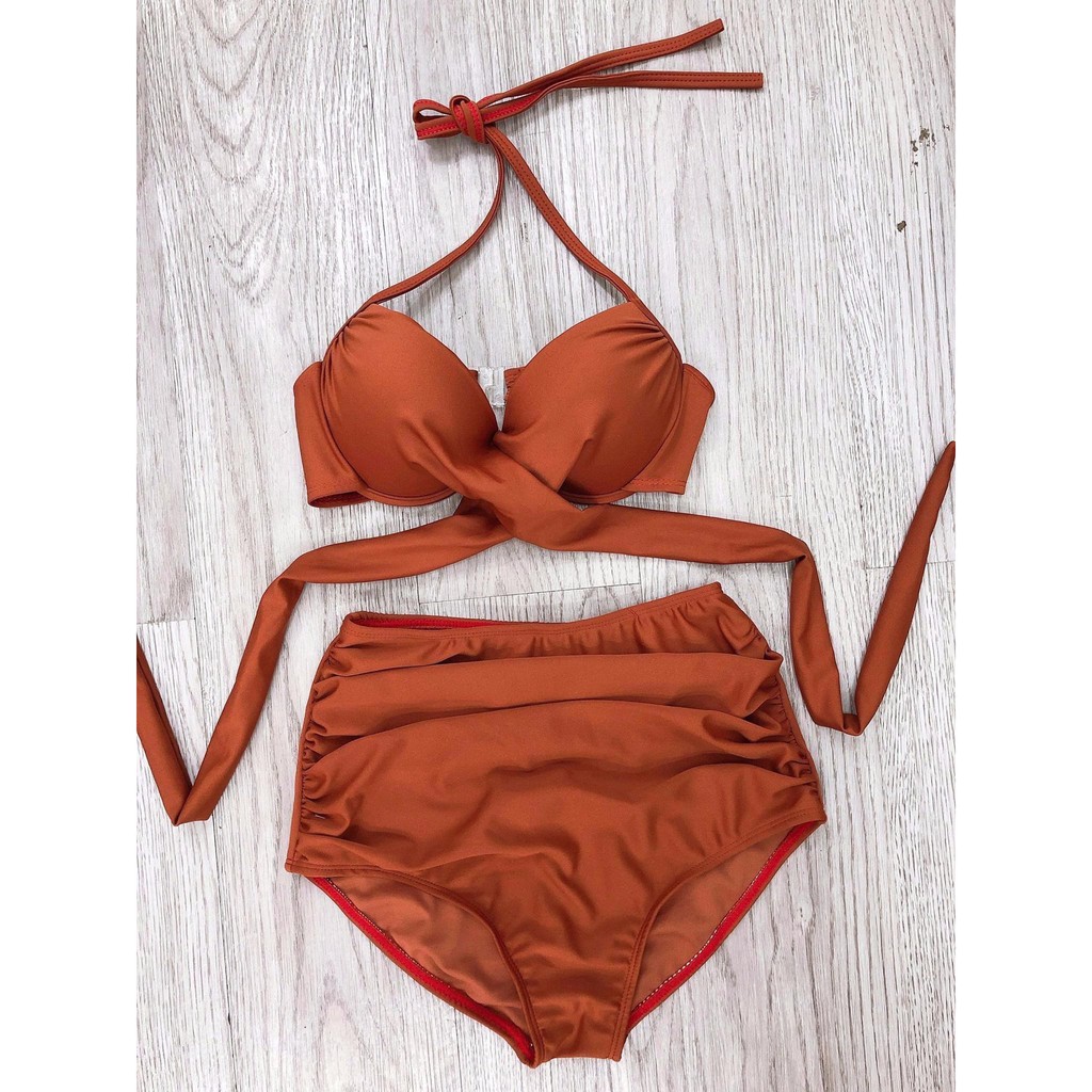 Bikini Hai Mảnh Cạp Cao Dây Buộc Ngang Lưng HANNI101 Freesize | BigBuy360 - bigbuy360.vn