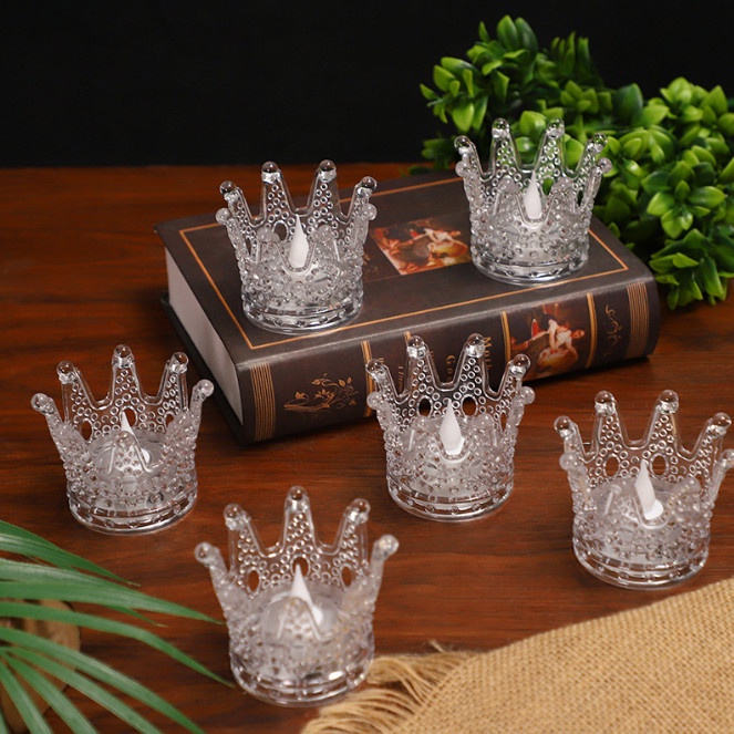 Đèn Trang Trí Hình Vương Miện Lấp Lánh Lung Linh Vàng Ấm