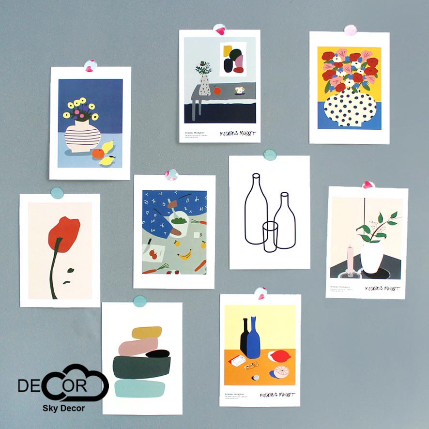 Set postcard decor ⚜️FREESHIP⚜️ thiệp nhỏ trang trí dễ thương - SkyDecor