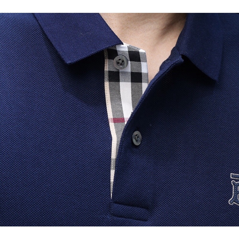 Áo polo nam ngắn tay cao cấp logo  thương hiệu Burberry màu trơn mẫu mới trẻ trung