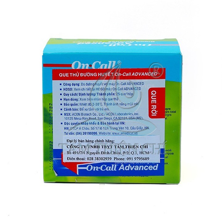 Máy đo đường huyết ACON On Call Advanced trọn bộ