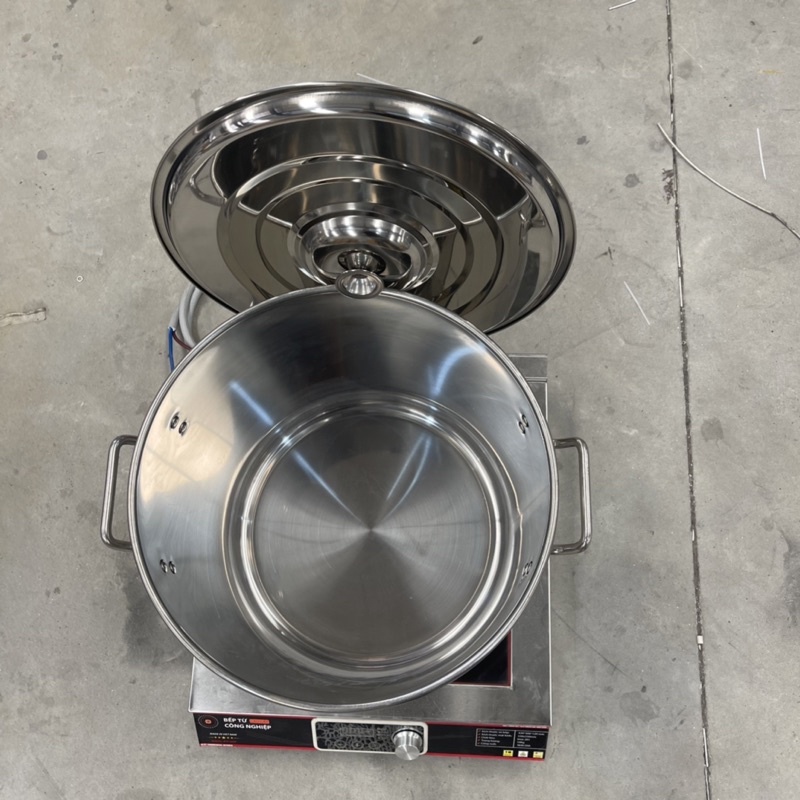 Nồi inox 30 lít đáy 3 lớp nồi dùng bếp từ bếp ga