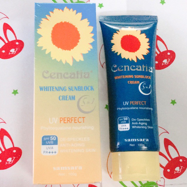 [Chính hãng] Kem chống nắng dưỡng trắng da Cencatia Whitening Sunblock Cream 5 in 1