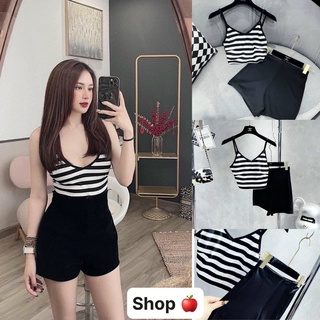 Áo hai dây cotton họa tiết sọc ngang