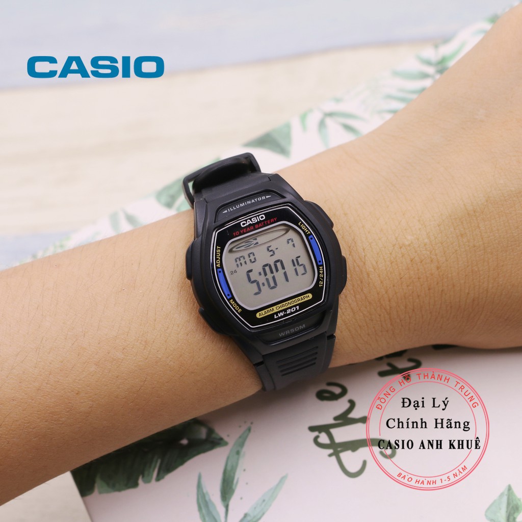 Đồng hồ điện tử nữ Casio LW-201-2AVDF dây nhựa