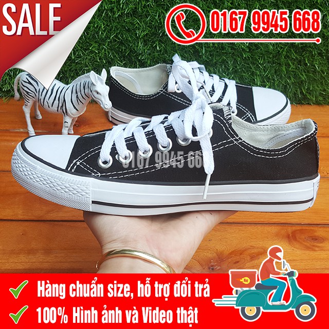 [SALE SỐC] Giày Thể Thao CV Đen Trắng Cổ Thấp