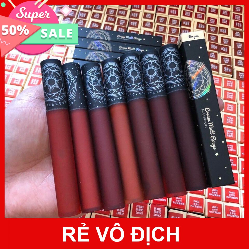 Son kem lì Black Rouge Cream Matt Rouge vỏ đen. chính hãng