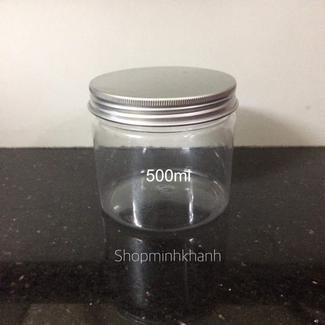 Hũ nhựa nắp nhôm bạc 500ml