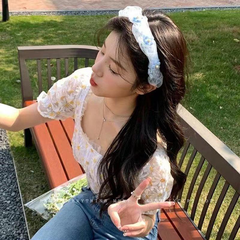 Băng Đô Cài Tóc Đính Ngọc Trai Xinh Xắn Thời Trang Dành Cho Nữ