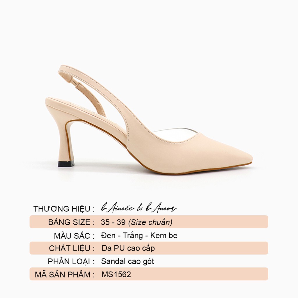 Giày Sandal cao gót 7p mũi nhọn đế nhọn bít mũi thời trang đi làm bAimée &amp; bAmor - MS1562 02