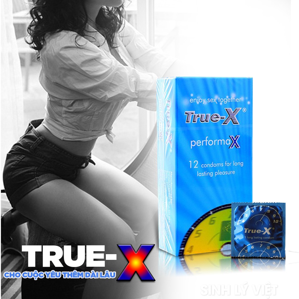 [Giá Rẻ] Bao Cao Su True-X PerfomaX  &amp; SeduceX (Hộp 12c). Bcs Siêu Mỏng Tăng Khoái Cảm Xuất Xứ Nhật Bản Hàng Chính Hãng