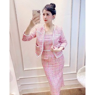 💛 Set dạ váy 2 dây hồng💛