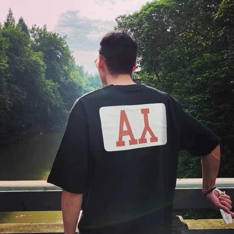 Askyurself AY letter loose T-shirt high street couple tide brand trend ins summer