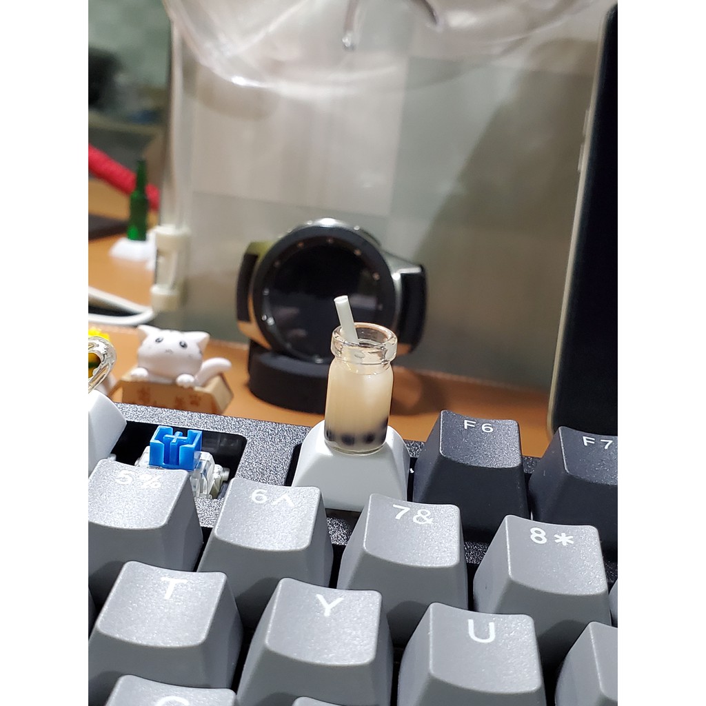 Keycap hình ly trà sữa, nút bấm bàn phím cơ hình milk tea