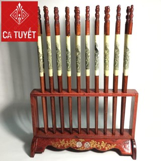 BỘ ĐŨA THỜ GỖ HƯƠNG KHẢM 10 ĐÔI CẮM ĐỨNG - LOẠI CAO CẤP CHẮC CHẮN, DÀY DẶN