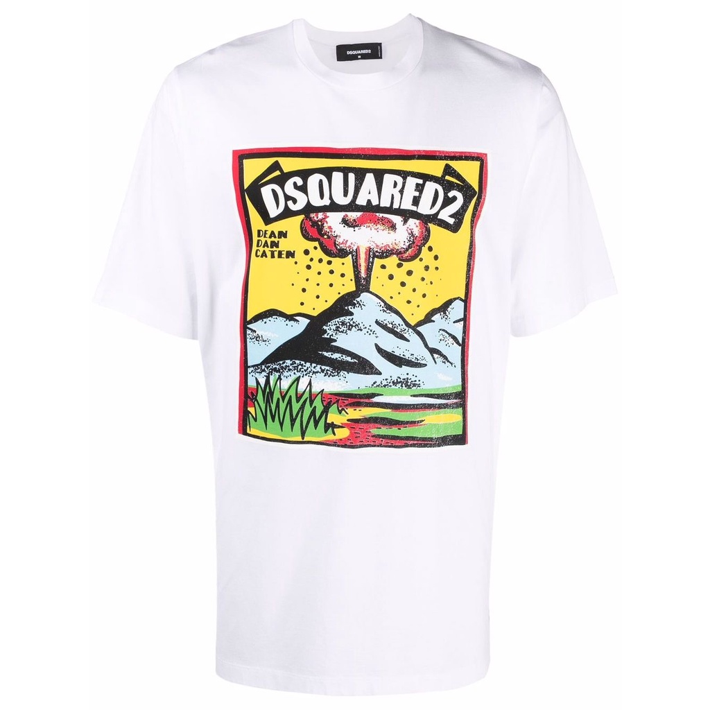 Áo Thun Cotton In Họa Tiết Đồ Họa Dsquared2 Cá Tính Cho Nam