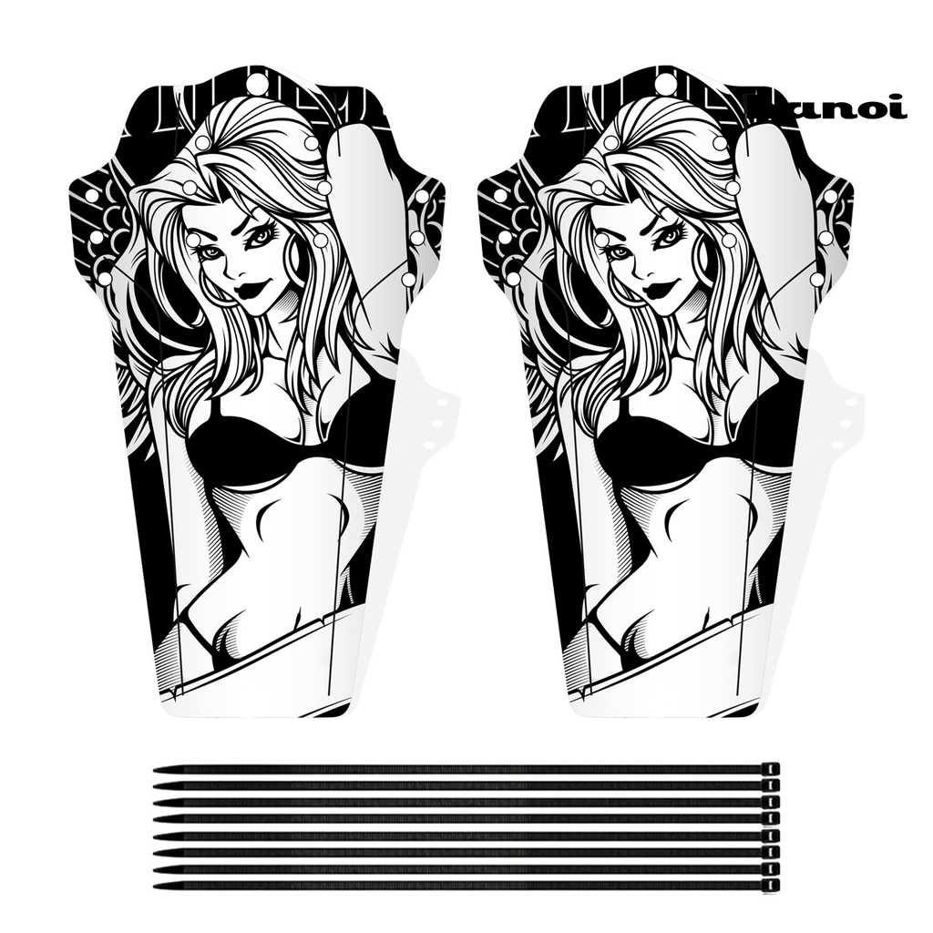 Set 2 tấm chắn bùn trước và sau xe đạp MTB họa tiết samurai