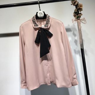 Áo sơ mi voan cát mịn thắt nơ