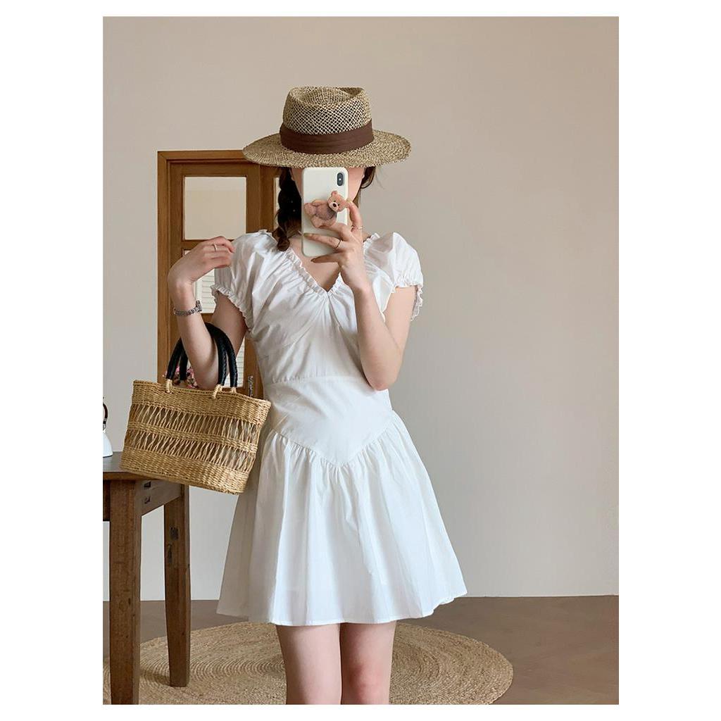 Đầm Ngắn Dáng Ôm Cổ Chữ v Màu Đen Thời Trang Cho Nữ 63800