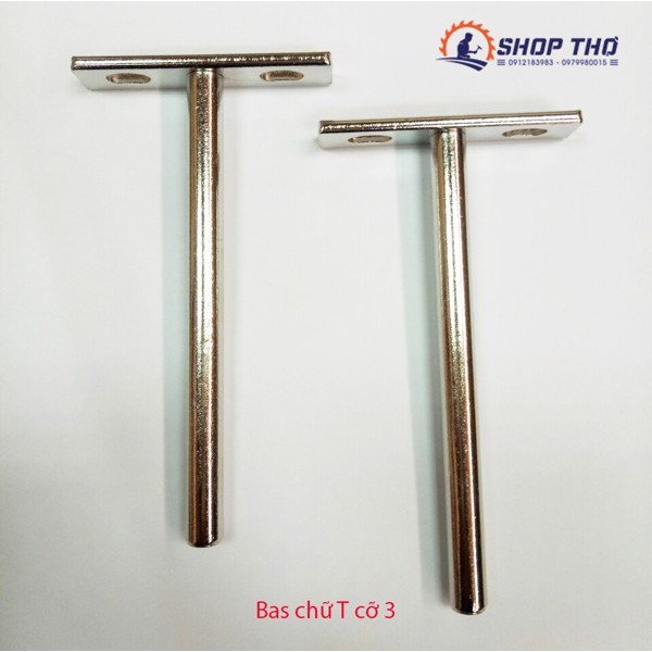 Bas chữ T gắn đợt trang trí chất liệu thép đặc phi 10 và 12mm