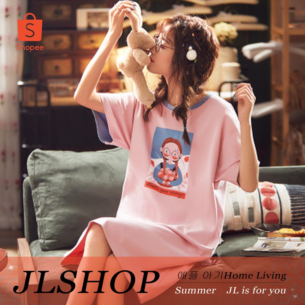Bộ Đồ Ngủ Tay Ngắn Vải Cotton Cỡ Lớn In Hoạt Hình Dễ Thương Cho Các Cặp Đôi | BigBuy360 - bigbuy360.vn