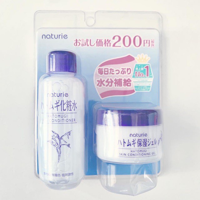 BỘ DƯỠNG DA NATURIE HATOMUGI SKIN CONDITIONER AND CONDITIONING GEL 50ml + 16g.