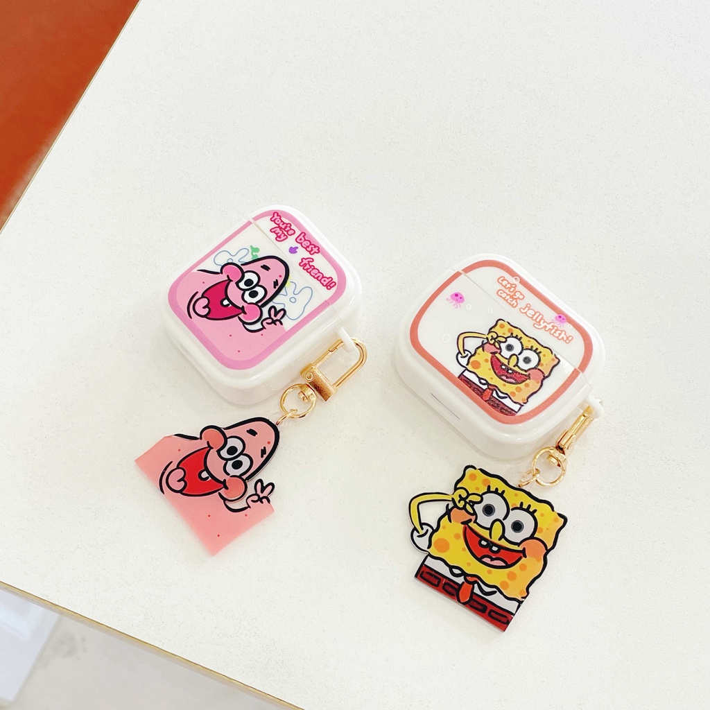 Vỏ Bảo Vệ Hộp Sạc Tai Nghe Airpods 3 Pro 2 Họa Tiết SpongeBob Phong Cách Mới 2021 Ốp