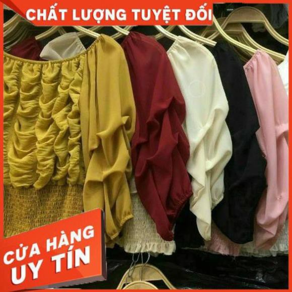 🌈FREESHIP🌈 Áo bẹt vai Nhún bo eo _TV2