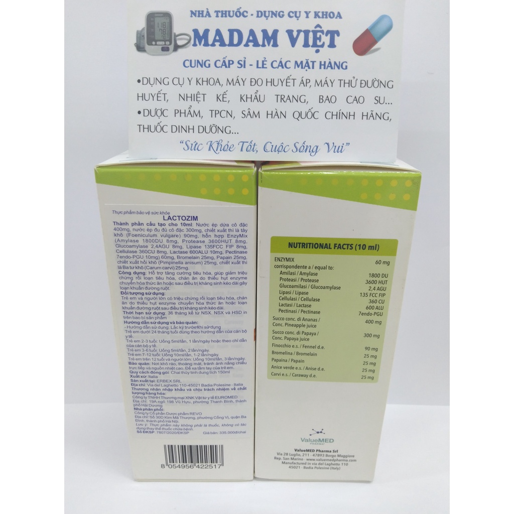 Lactozim - Men tiêu hóa hỗ trợ trẻ biếng ăn