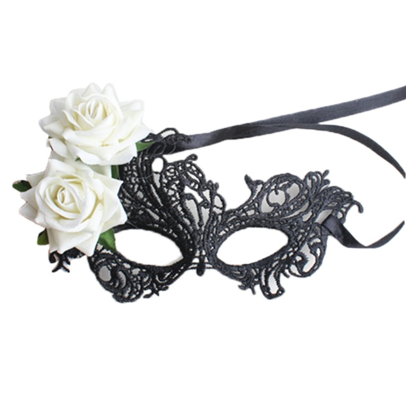 Mạng Che Mắt Màu Đen Hóa Trang Nhân Vật Mardi Gras Rose