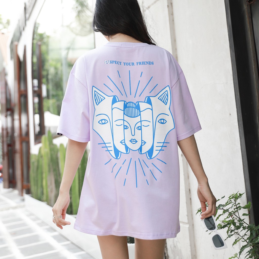 Áo Thun Respect Màu Tím Chất Liệu Cotton Thoáng Mát