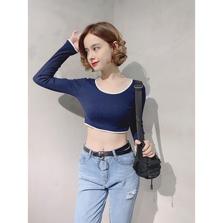 Crop tay dài viền lai Yoona 1340