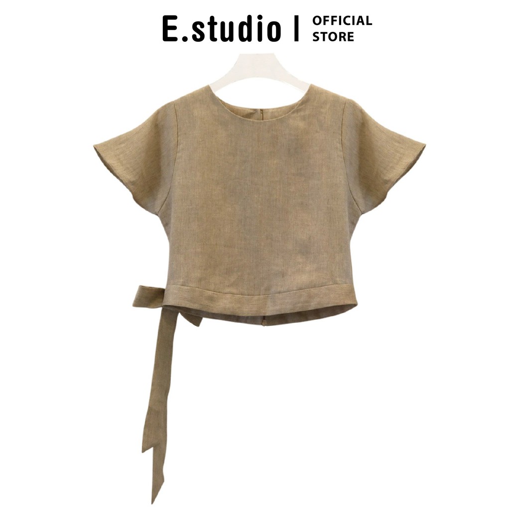 Áo croptop E.studio phối nơ bên eo
