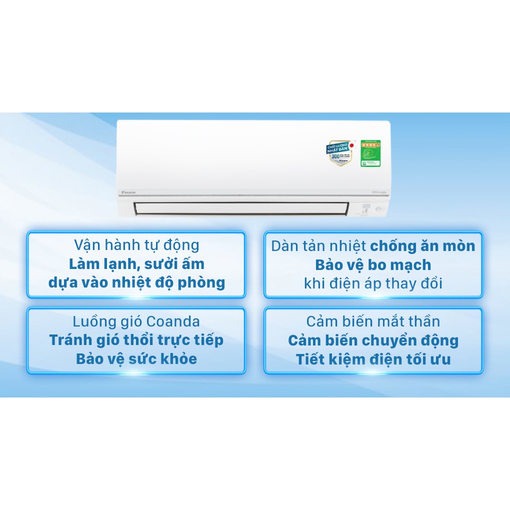 Điều hòa 2 chiều Daikin Inverter 1.5 HP FTHF35VAVMV Mới 2021 12000btu.