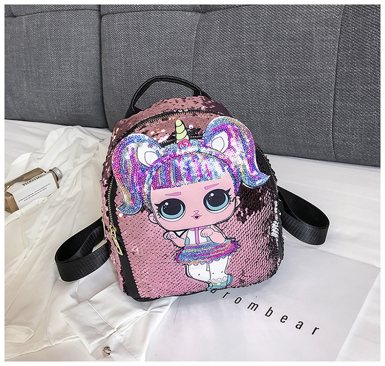 3d Lol Surprise Doll Kids Sequin Backpack Kids Kid Bé Gái Balo
