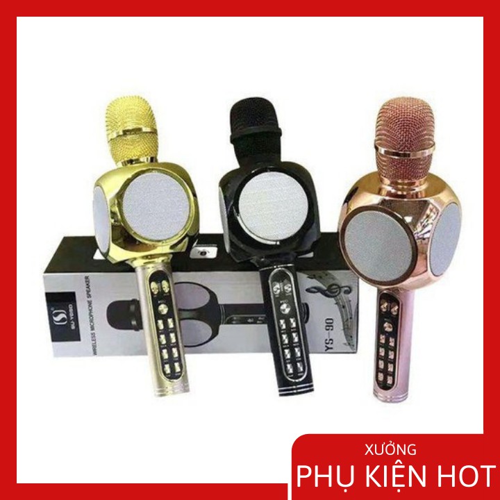 Mic hát karaoke bluetooth YS90 ⚡️HÀNG LOẠI 1⚡️ Tích hợp với loa, âm thanh chuẩn hát nhẹ nhiều tính năng