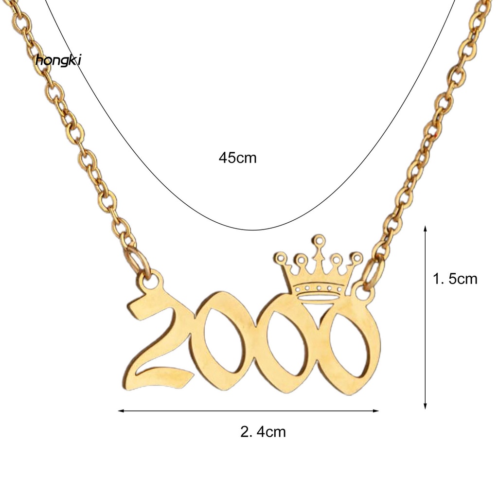 Dây chuyền mặt hình vương miện bằng thép không gỉ tinh tế dành cho nữ