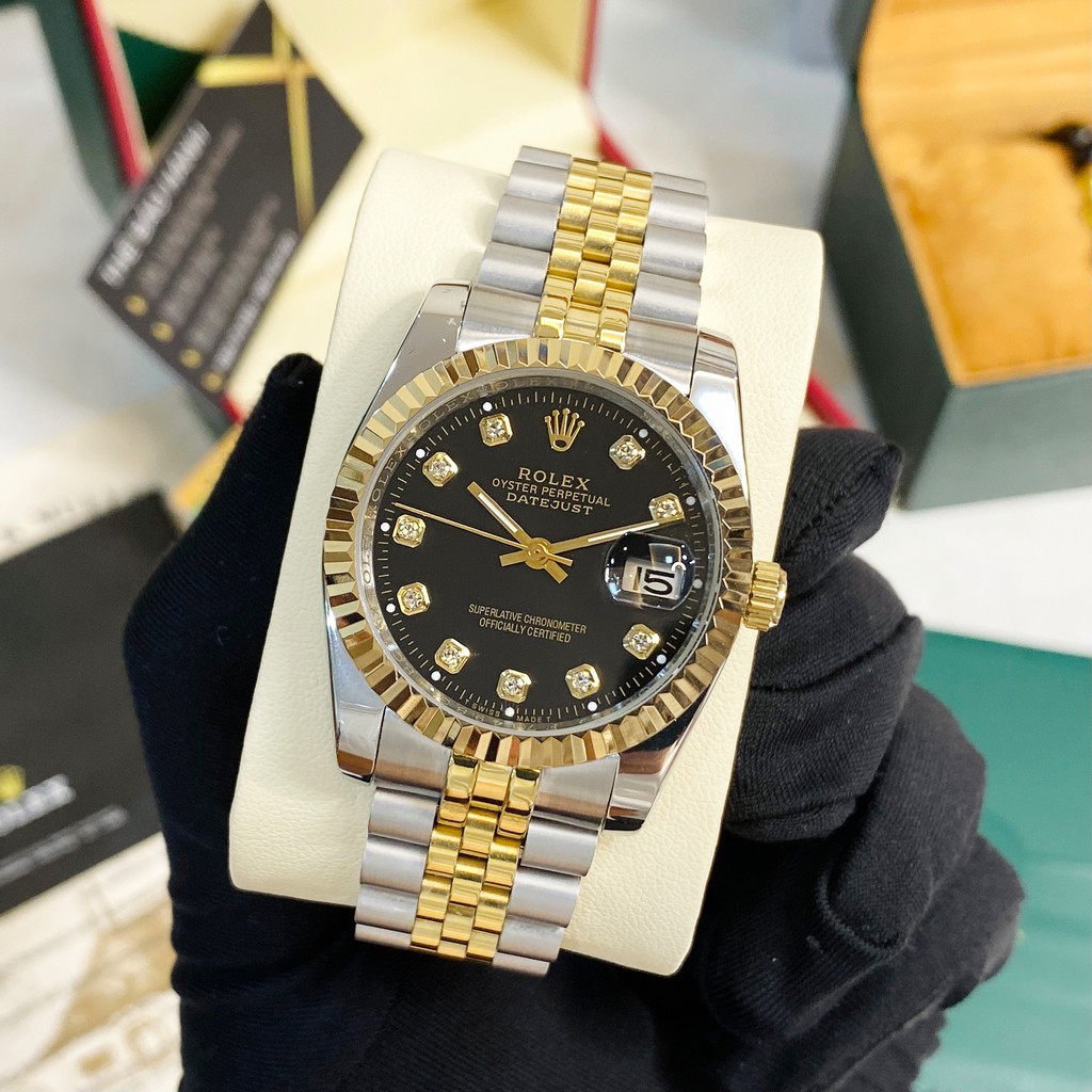 [Máy cơ] Đồng hồ cơ nam Rolex automatic mặt đính viền băm chống nước DH561 - shop228 | BigBuy360 - bigbuy360.vn